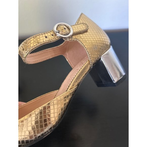 Millie ankle-strap heels in snake-embossed Italian leather Item BM688, Size 5 - Picture 5 of 9